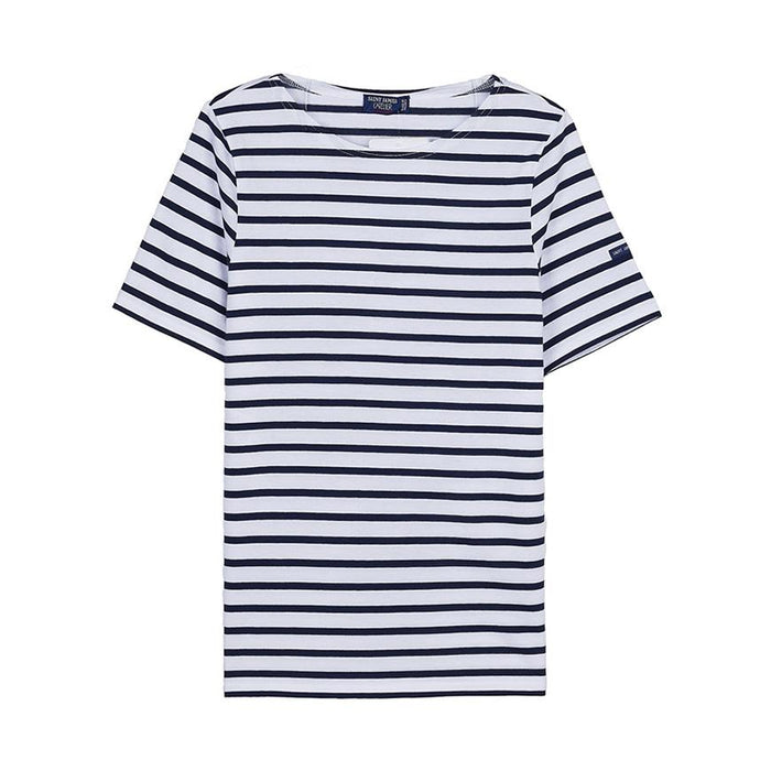 Saint James Stripe Cotton LEVANT MODERN T-Shirt White/Navy Unisex