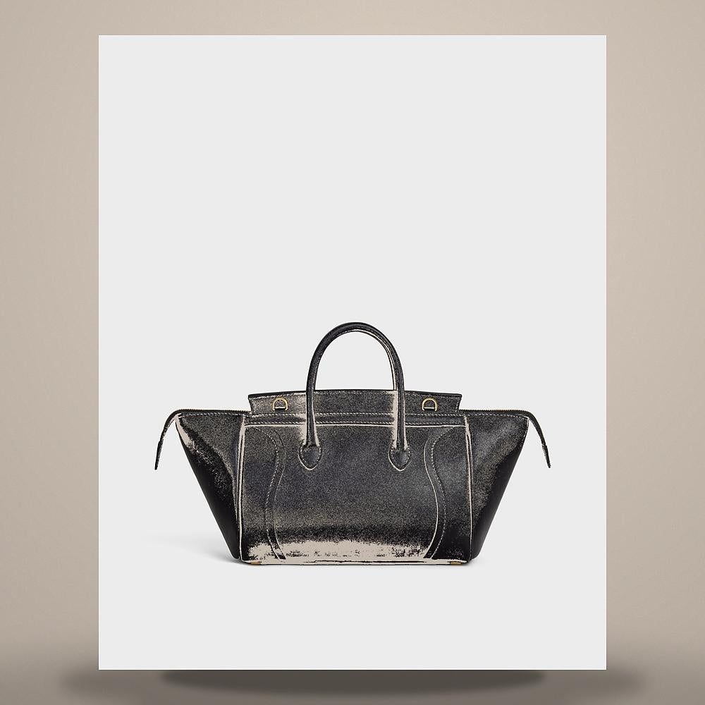 CELINE Luggage Supple Shiny Lambskin Black Tote Bag 124213GW2 38NO