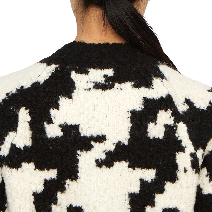 ALLSAINTS Women’s Round Neck Knit Sweater WK022Z BLK CHALK WHITE