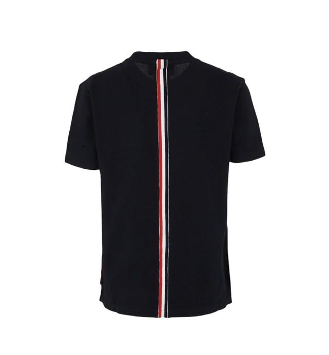 THOM BROWNE Classic Cotton Piqué Relaxed Fit Center Stripe Short Sleeve Shirt Na
