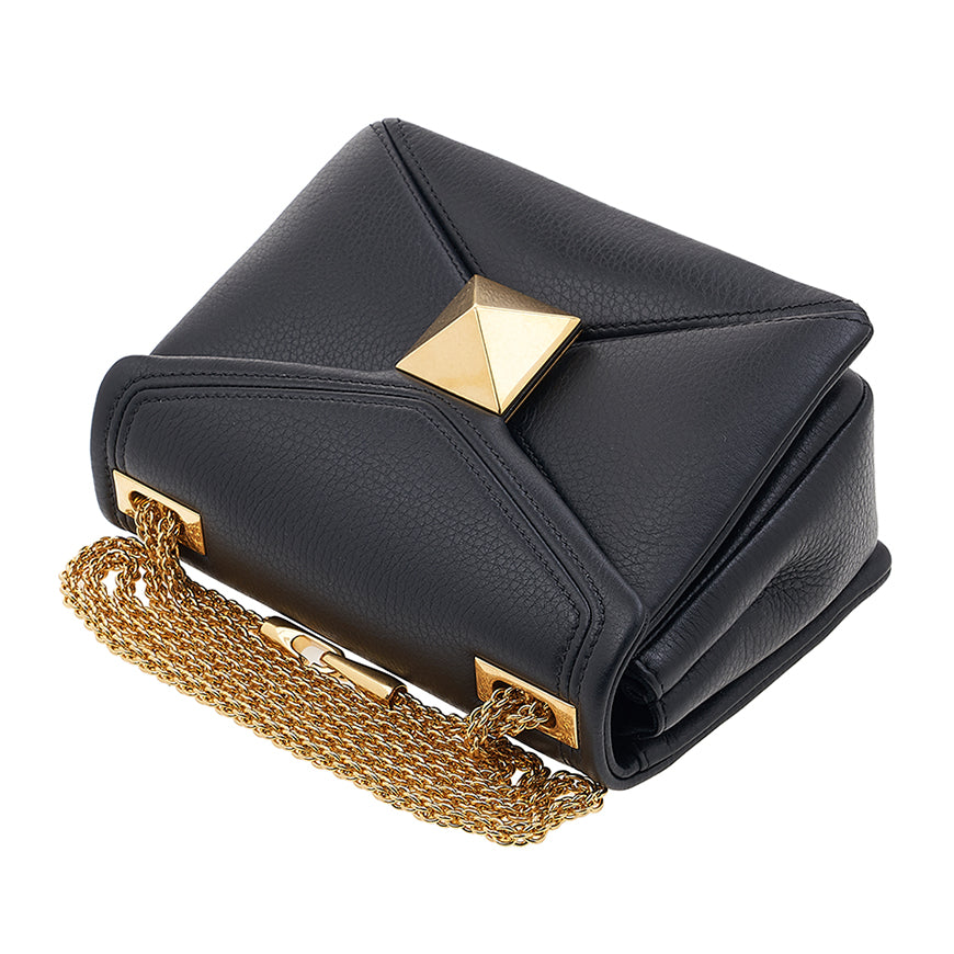 VALENTINO One Stud Black Leather Chain Crossbody Bag 1W2B0K21 ILK 0NO 1