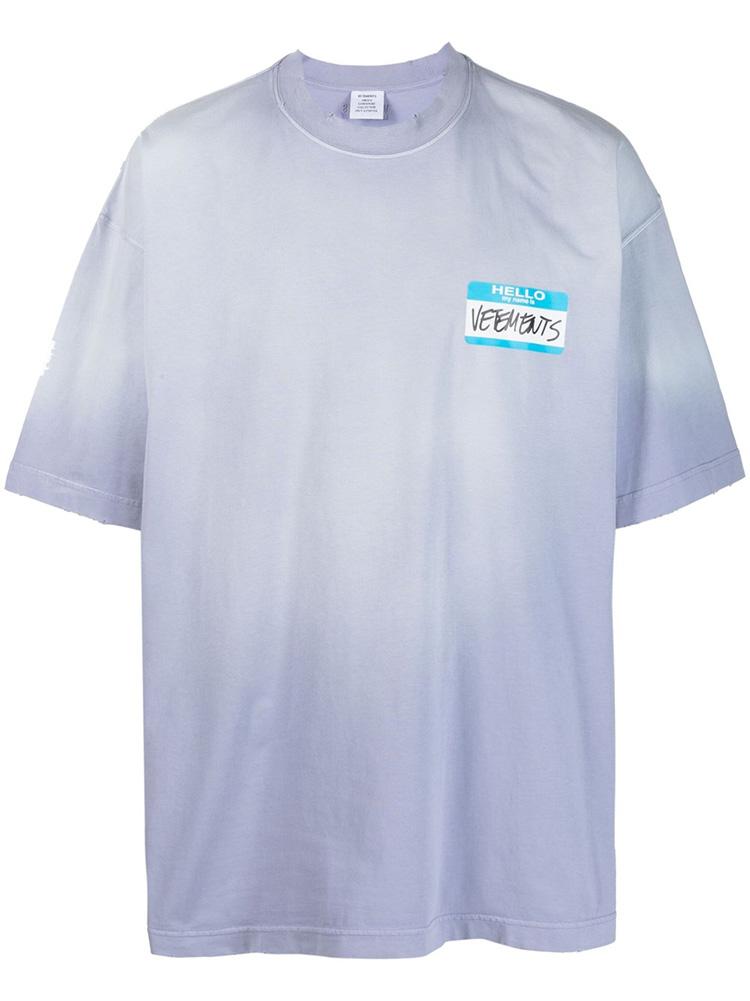 Vetements Men's Vintage Effect Short-Sleeve Crewneck T-Shirt UE63TR640L