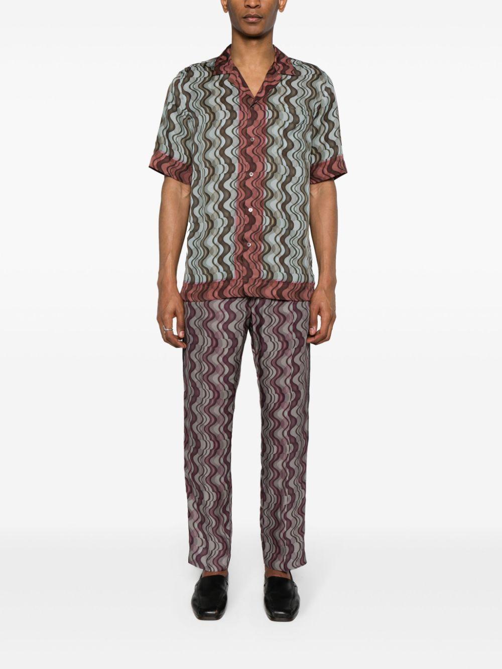 Dries Van Noten Brown Viscose Short Sleeve Shirt 241 020725 8099 703