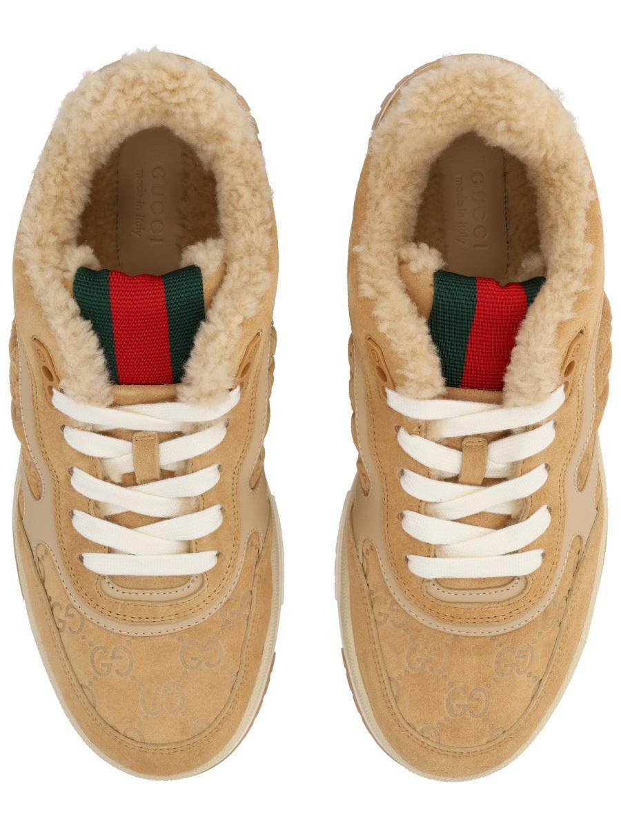 GUCCI White Leather Low-Top Sneakers