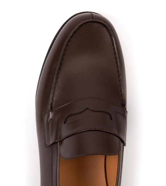 J.M. WESTON Leather Loafers Men’s Classic Dress Shoes 11411541801FE BROWN DOM