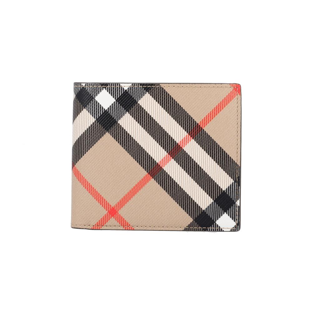 BURBERRY Vintage Check Leather Bifold Wallet for Men