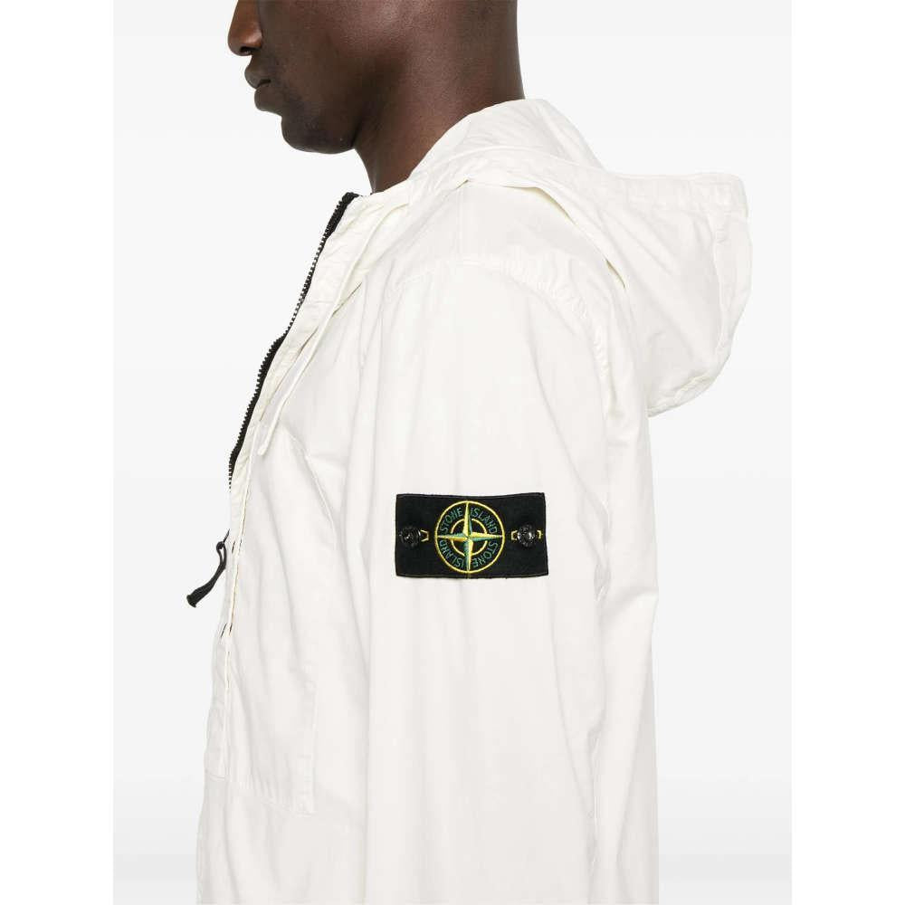 STONE ISLAND White Jacket with Compass Patch Logo S154100091 S0010 V0093