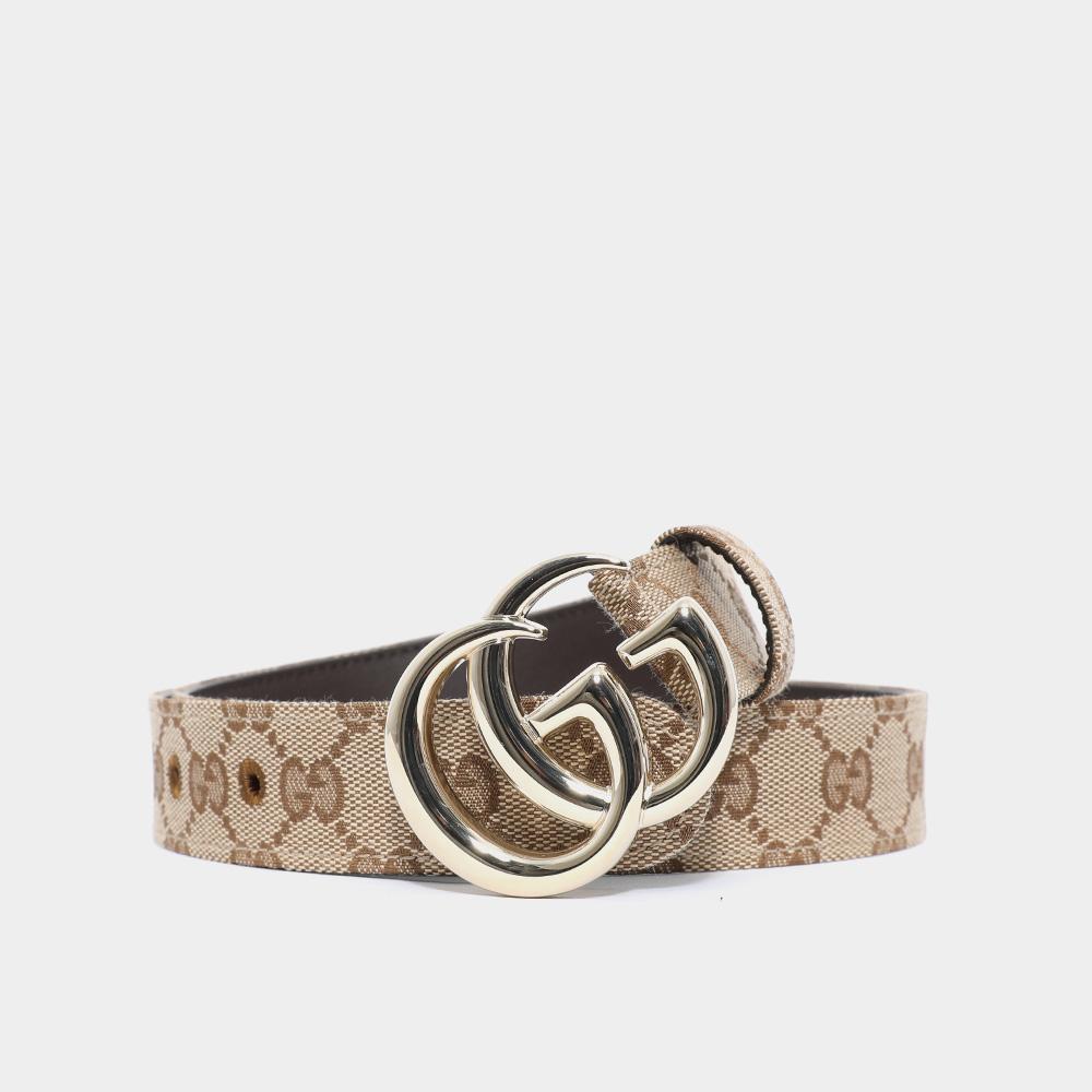 GUCCI GG Marmont Leather Belt Women’s Brown Gold-Tone Buckle