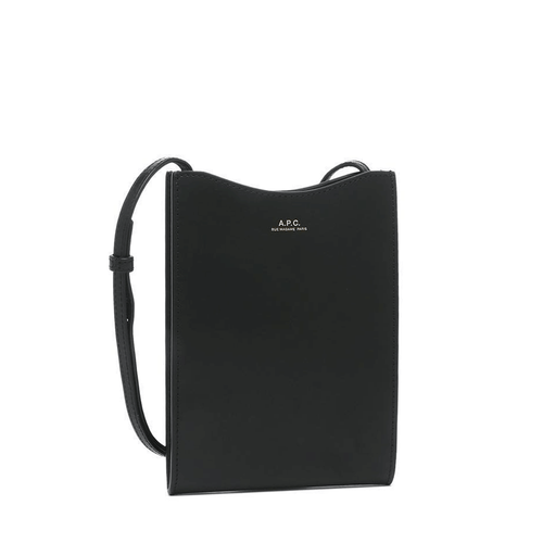 A.P.C. Jamie Pouch Crossbody Bag Black Leather
