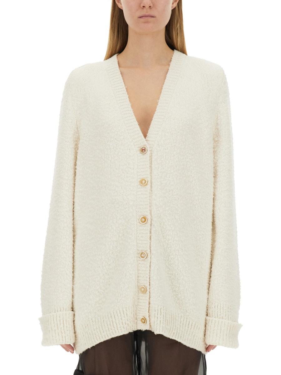 Maison Margiela Wool Blend White Cardigan