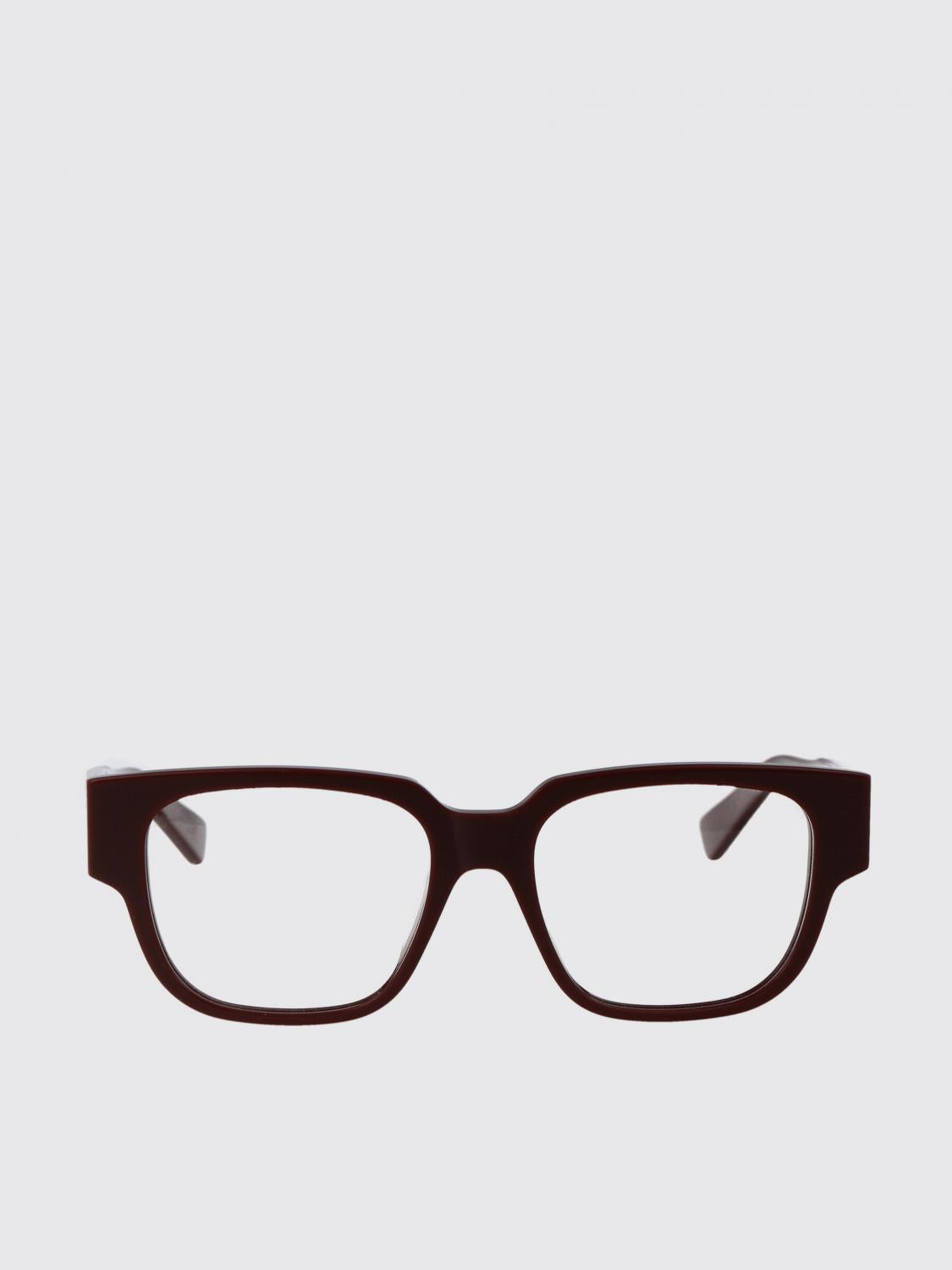 Bottega Veneta Brown Acetate Rectangle Optical Glasses