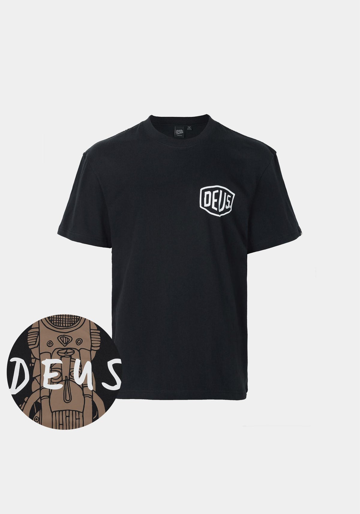 Deus Ex Machina Black Frontage Graphic T-Shirt Men’s D261 MTS 146