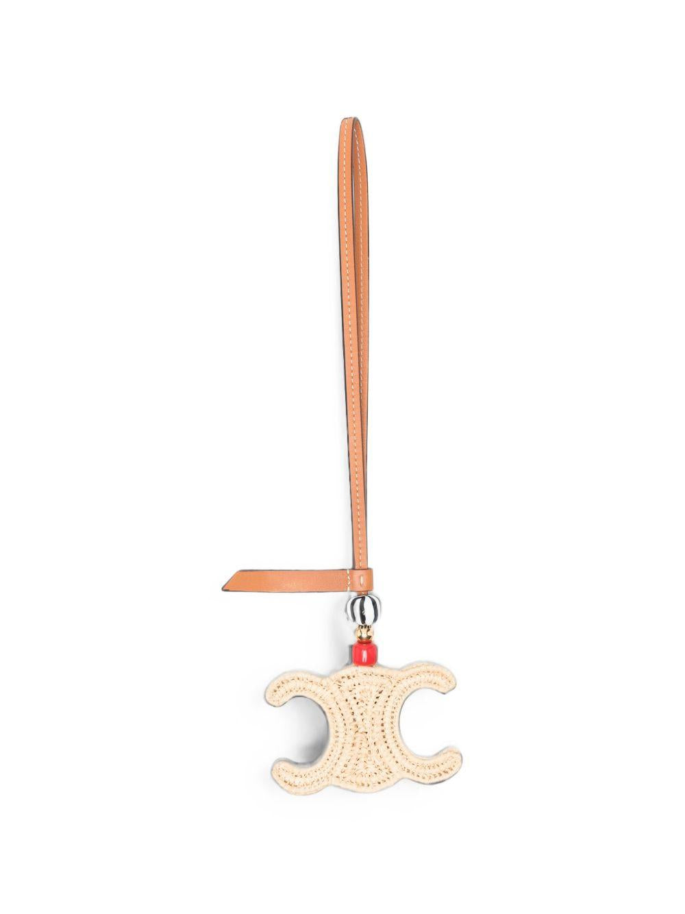 CELINE Gold-Tone Metal Logo Keyring Keychain