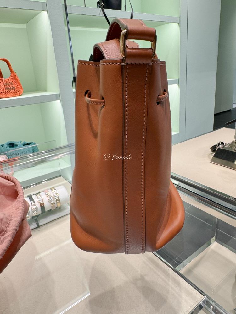 Miu Miu Cognac Leather Bucket Shoulder Bag