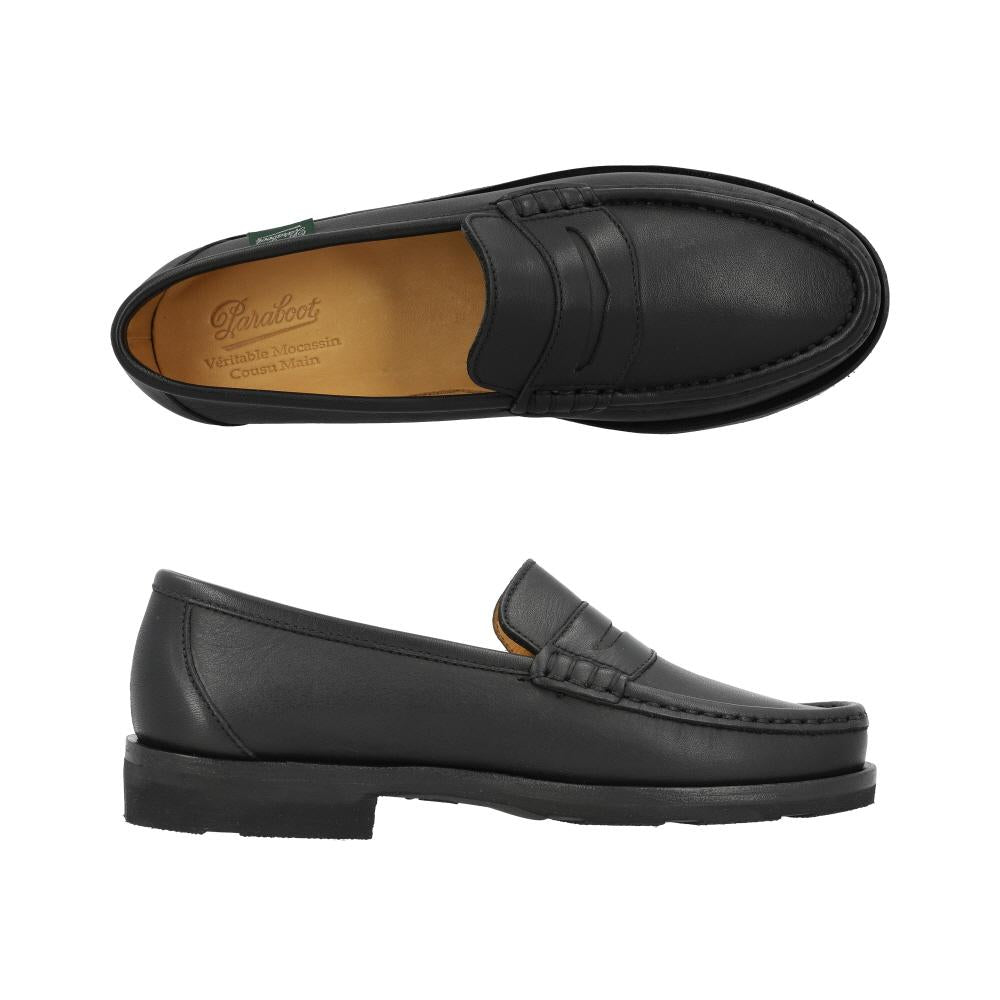 PARABOOT LIS Noir Leather Penny Loafers Women