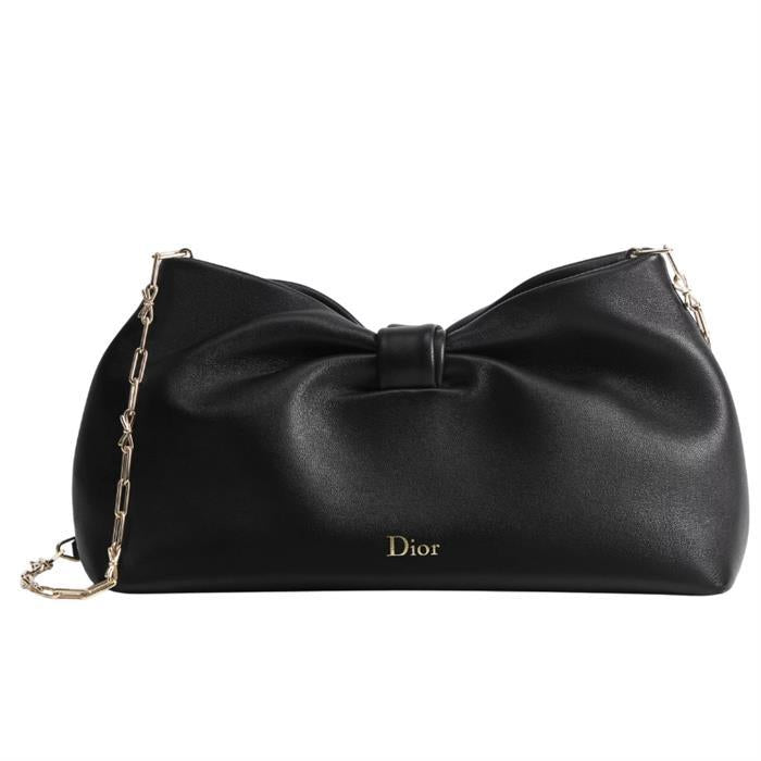 DIOR Bow Small Shoulder Bag Black Leather