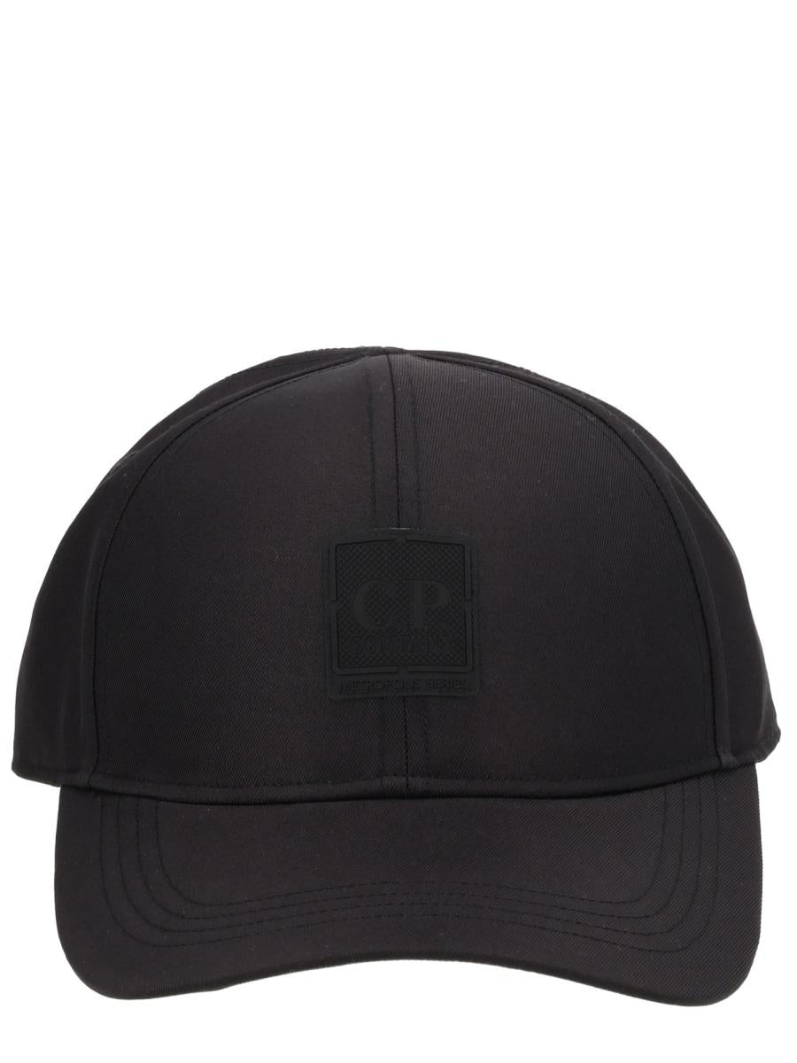 CP Company Black Cotton Baseball Cap