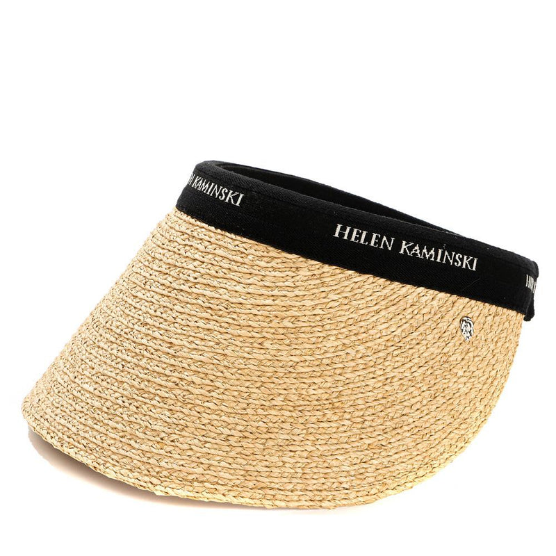 HELEN KAMINSKI Natural Black Logo Bianca 12 Sun Visor Cap