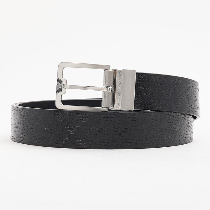 Emporio Armani Men’s Eagle Reversible Leather Belt Navy/Black