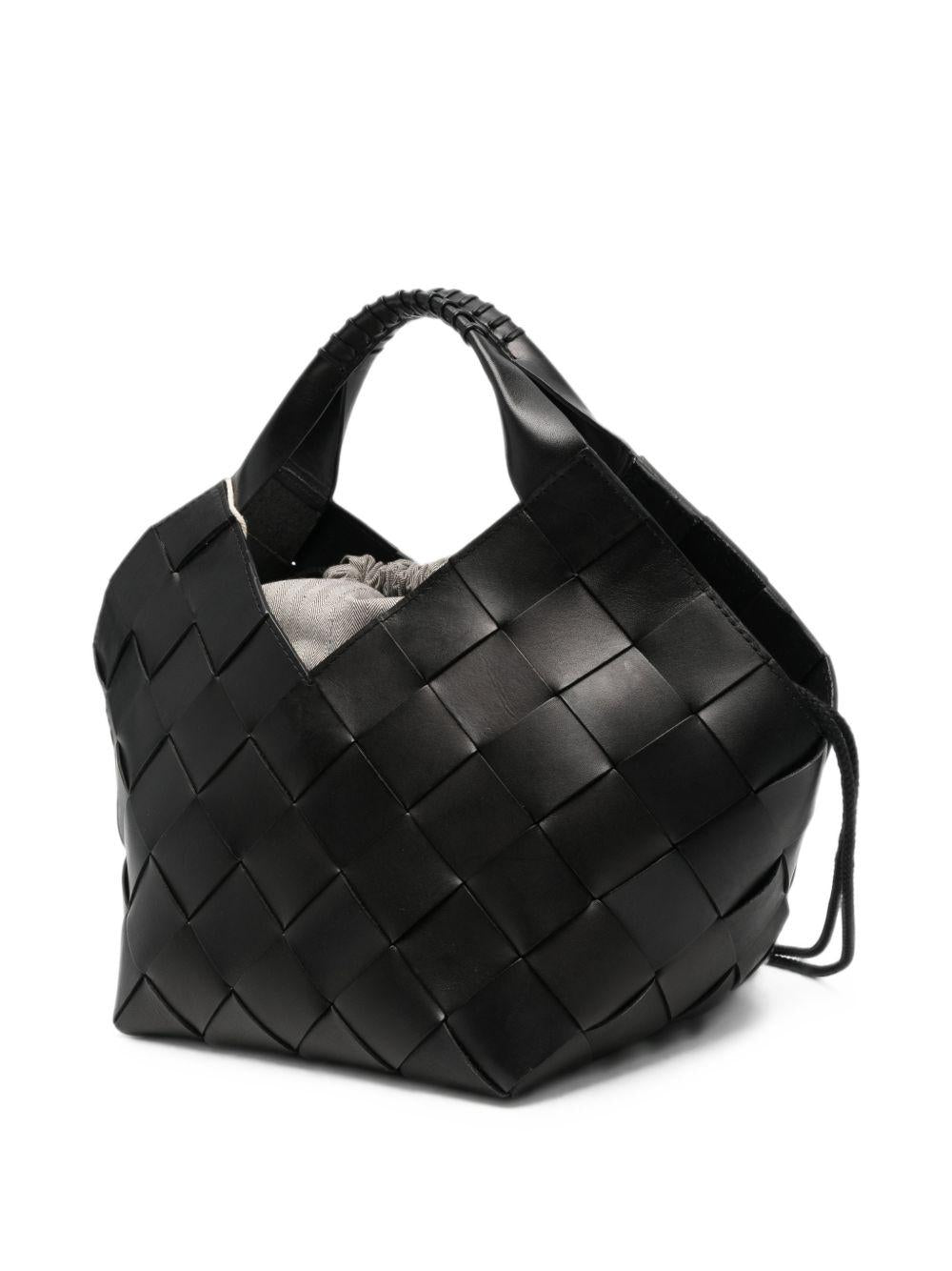 Dragon Diffusion Black Woven Leather Shoulder Bag