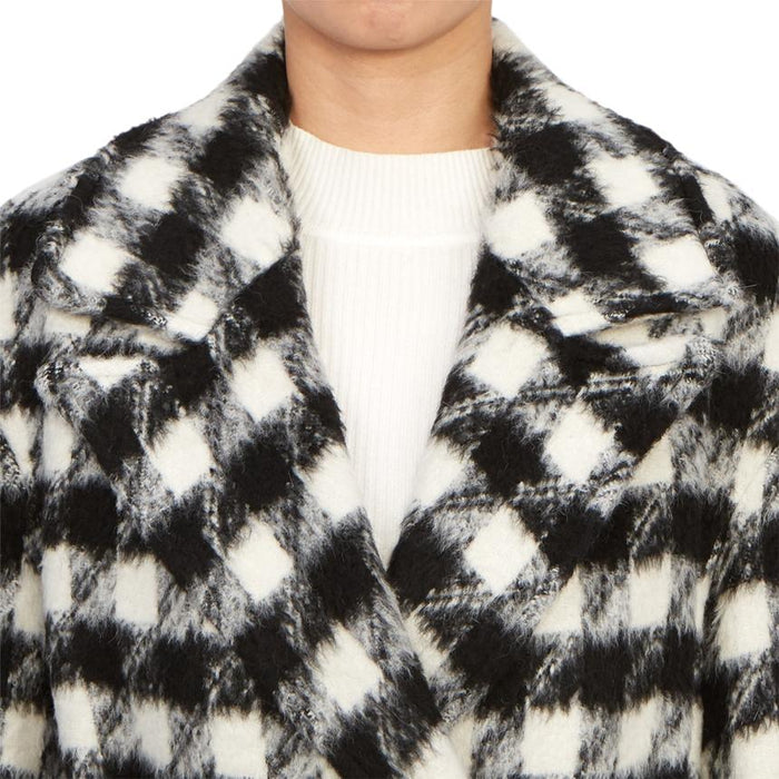 ALLSAINTS Hyder Black White Wool Long Coat Women