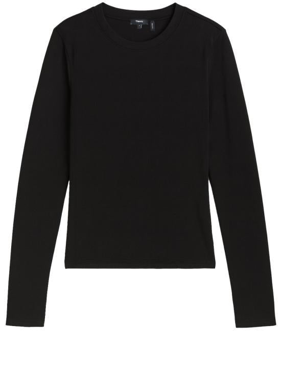 Theory Long Sleeve Sweatshirt Top for Women L1024522001 BLACK DOM