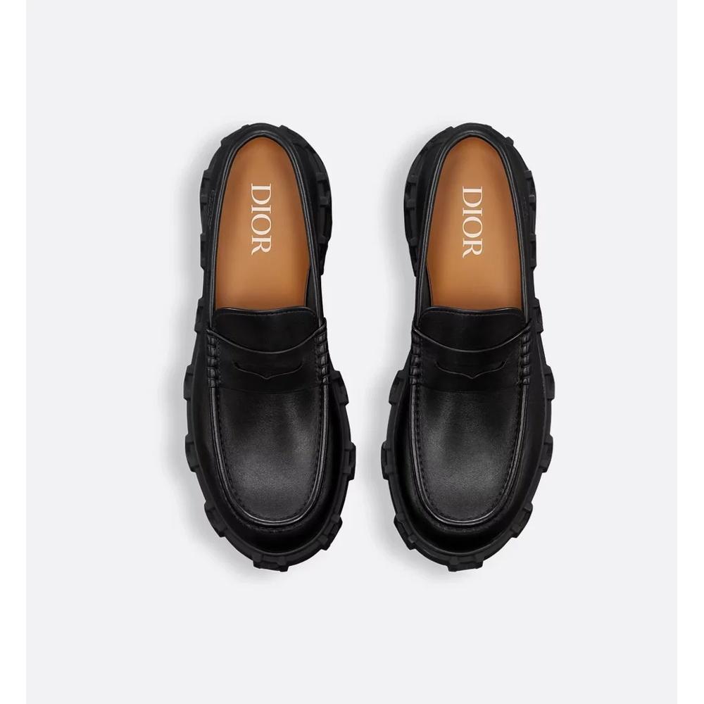 DIOR Slick Lock Leather Loafers Black Men's