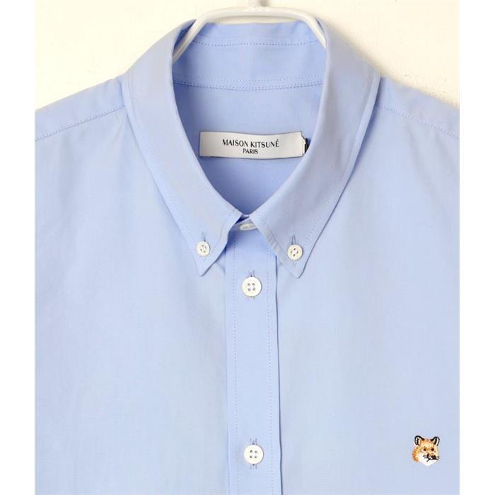 Maison Kitsune Fox Head Logo Long Sleeve Shirt HM00435WC0025