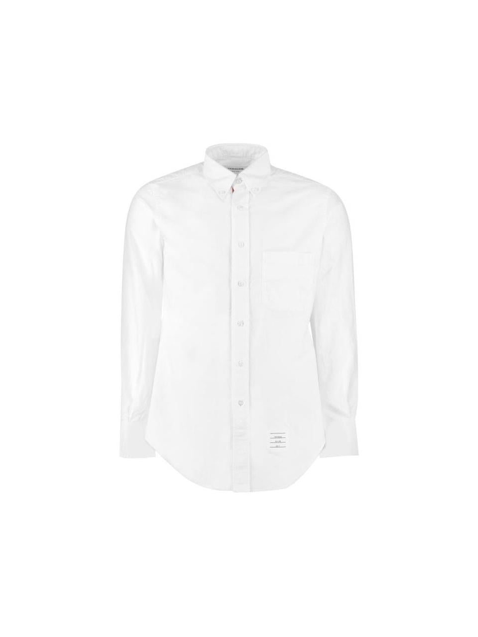 THOM BROWNE Hidden RWB Trim Classic Oxford Long-Sleeve Shirt White