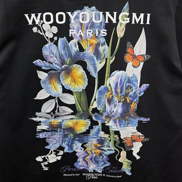 WOOYOUNGMI Flower Back Logo Short Sleeve T-Shirt Black Men’s