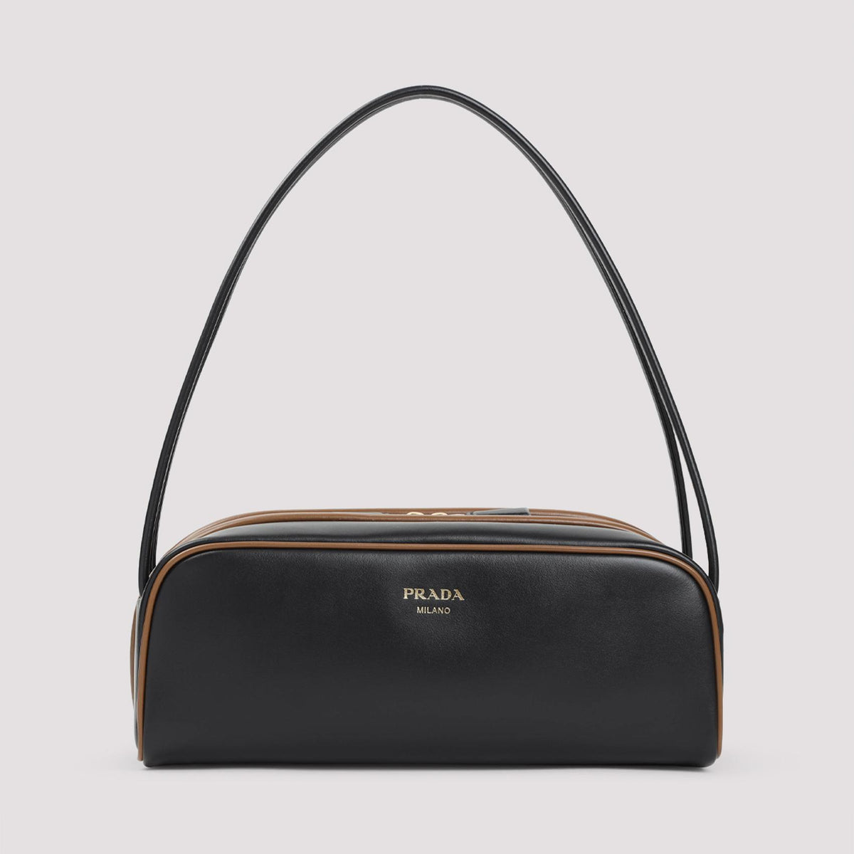 PRADA Black Leather Shoulder Bag