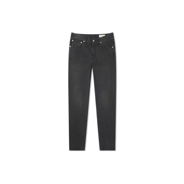 Alexander Mcqueen Grey Straight Leg Logo Embroidered Denim Jeans