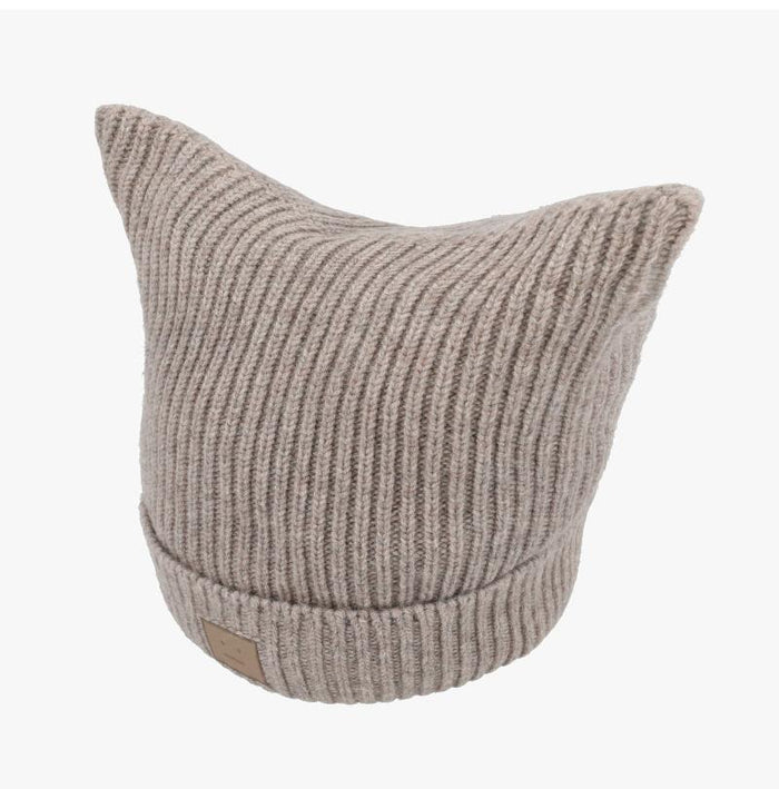 Acne Studios Unisex Rib Knit Beanie Hat C40392 GREIGE MELANGE