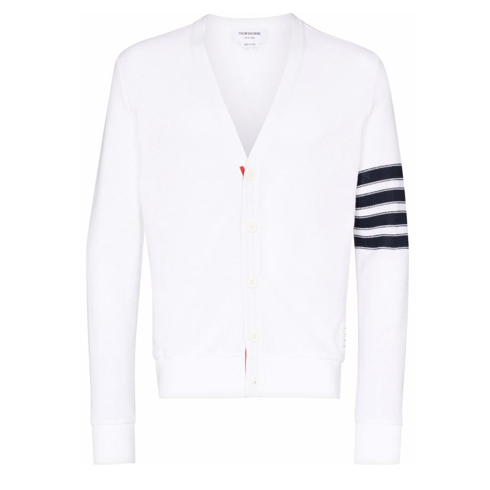 THOM BROWNE Diagonal Rassel Stitch Cardigan Men’s Knit Sweater MJT306A 07897 100