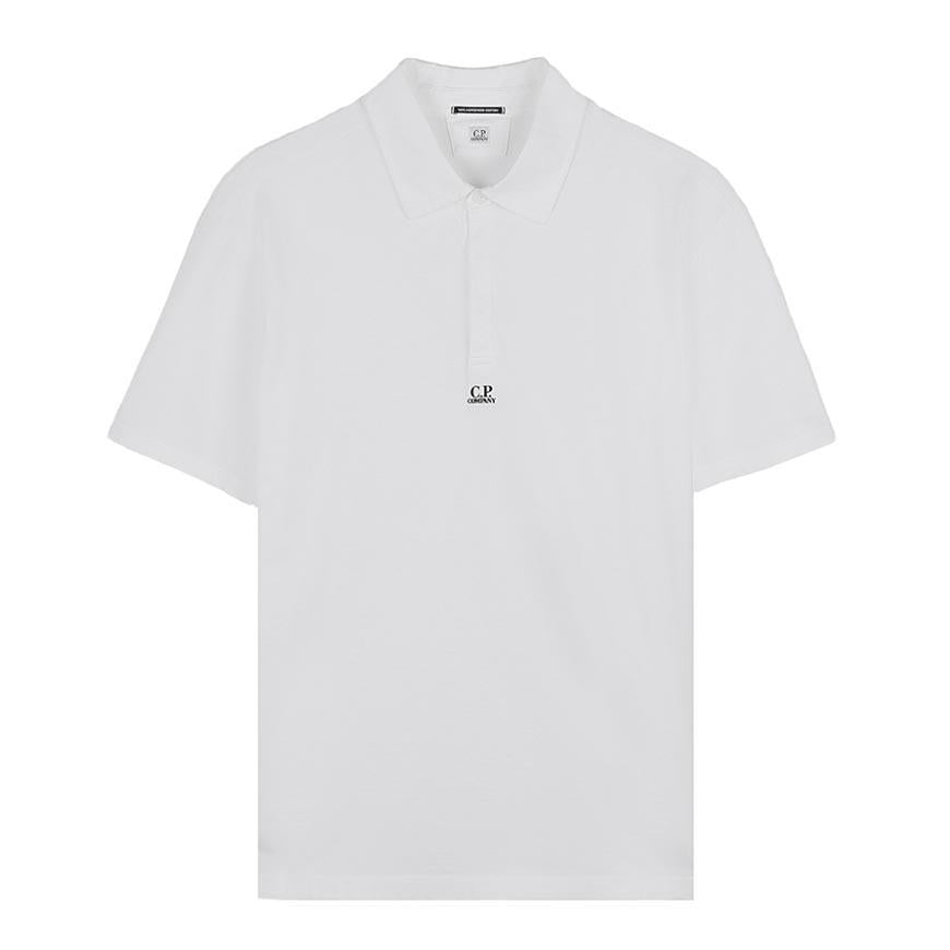 CP Company Gassato Logo Polo Shirt Men White