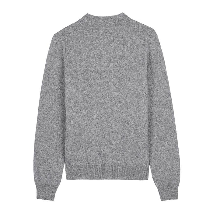 Comme des Garcons Unisex Grey White Heart Patch Cardigan Knit