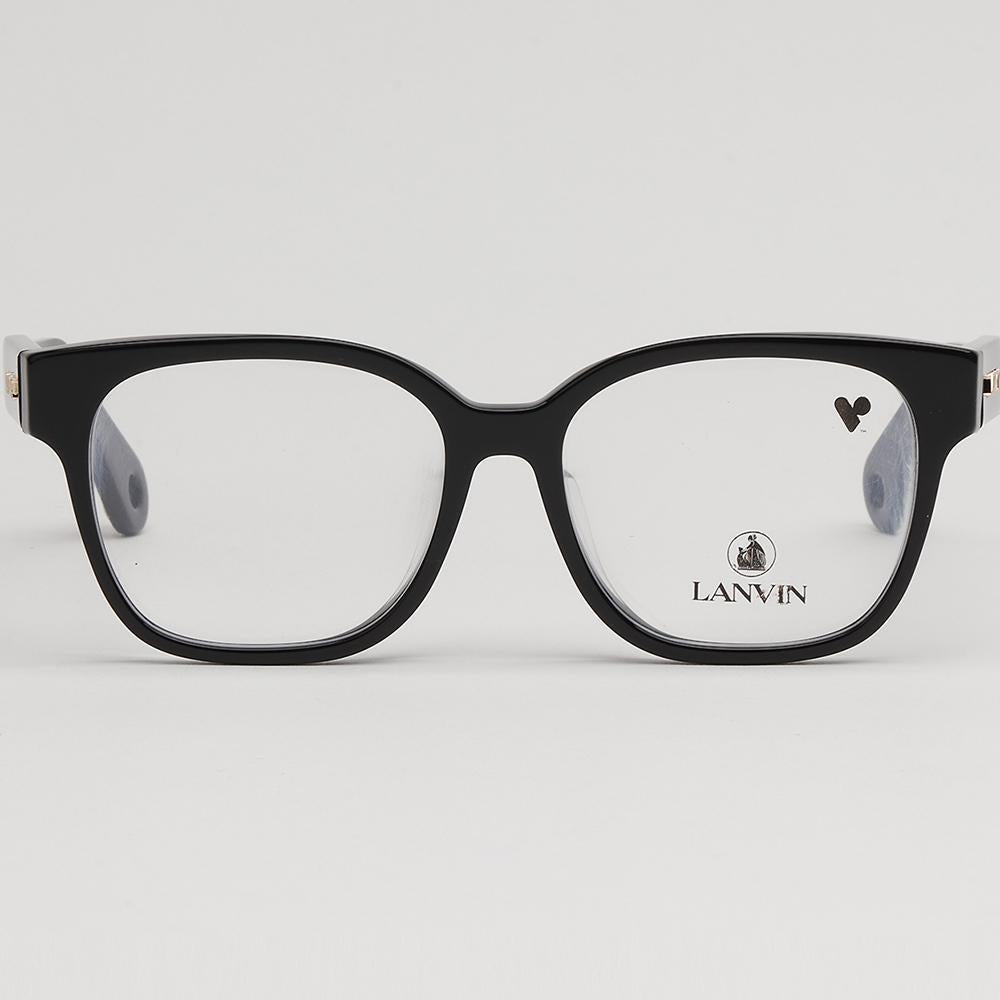 Lanvin Black Acetate Square Eyeglass Frames Asian Fit Unisex LNV2650LB 001
