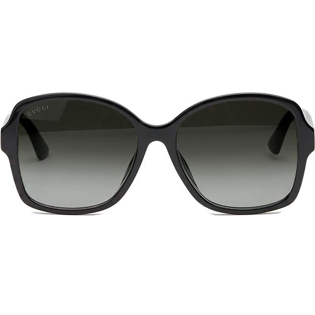 GUCCI Black Acetate Asian Fit Oversized Women’s Square Sunglasses