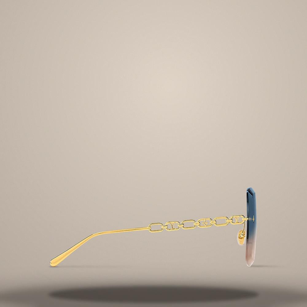 Louis Vuitton Men's Jewel Square Gold-Tone Metal Frame Sunglasses