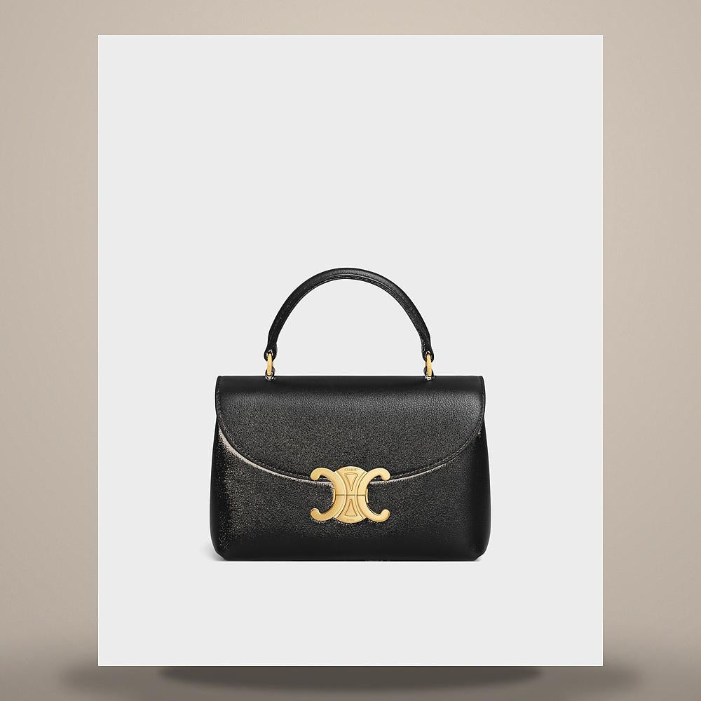 CELINE Medium Nino Bag Supple Grained Calfskin Black Crossbody