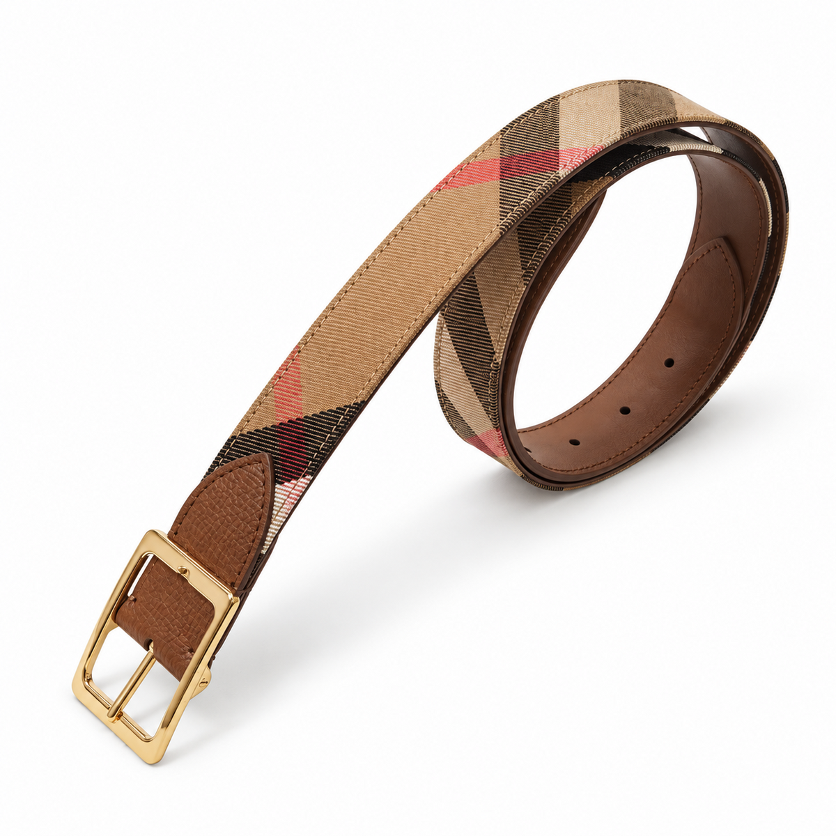 BURBERRY Reversible Brown Leather Women’s Belt 81149751