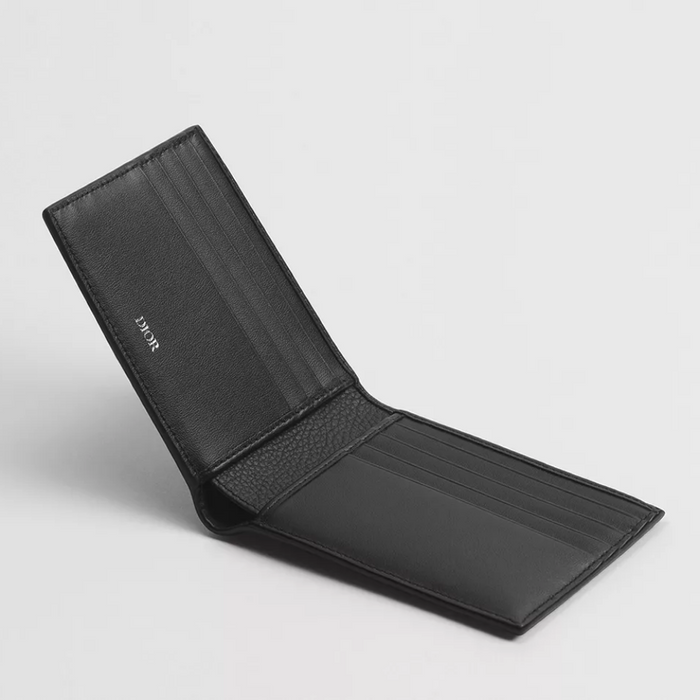 DIOR CD Icon Men’s Bifold Wallet Black Leather