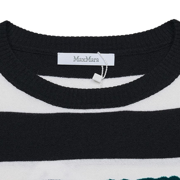 Max Mara VITERBO Virgin Wool Round Neck Sweater Women Beige