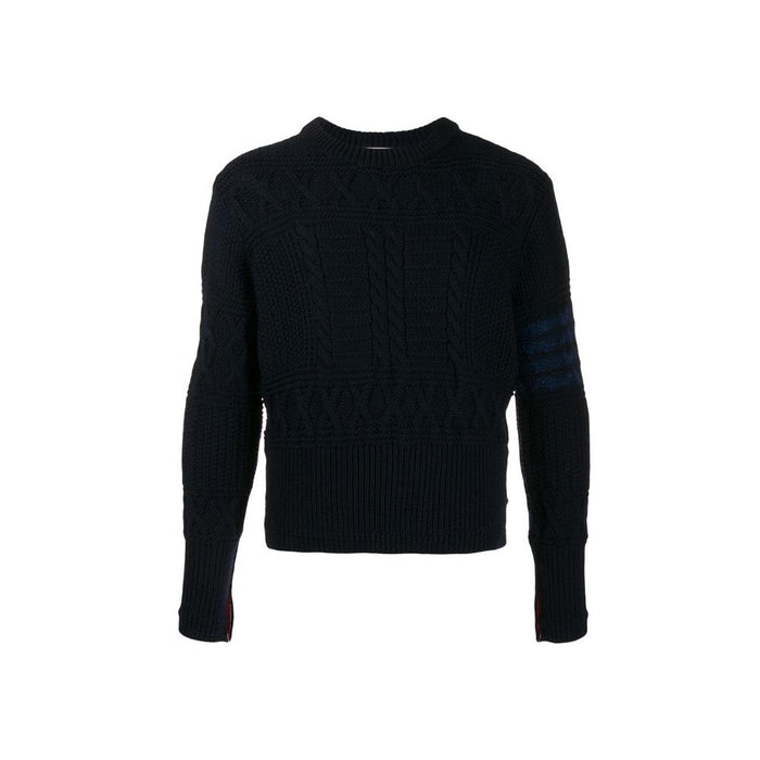 THOM BROWNE Aran Cable Wool Crewneck Sweater for Men MKA304A 00014 415