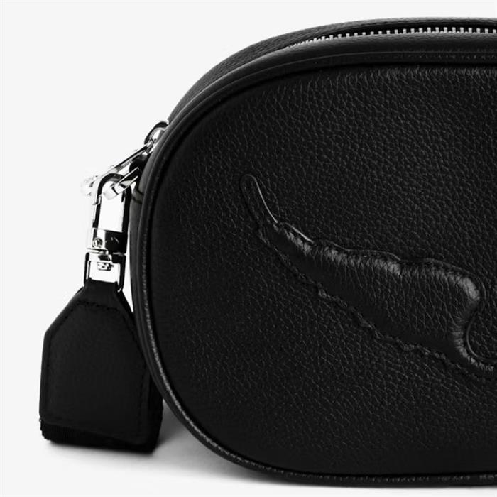 Zadig&Voltaire Black Leather Rock With You Camera Crossbody Bag