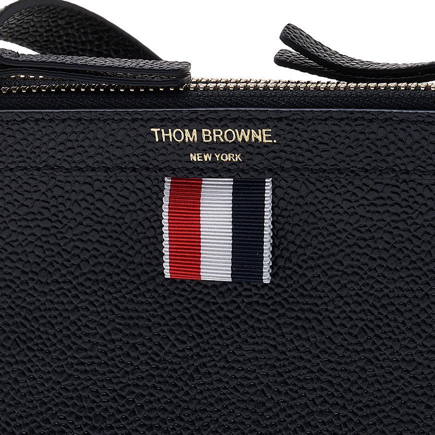 THOM BROWNE Pebble Leather Mini Crossbody Bag Black Men