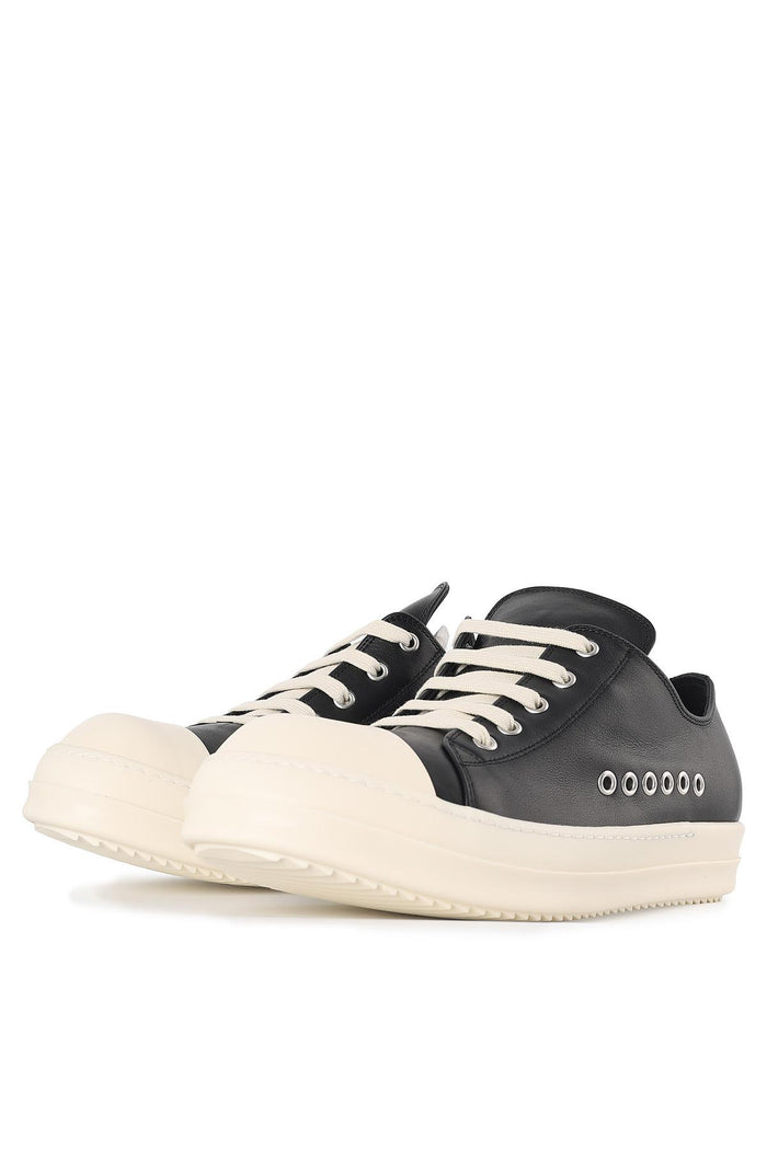 Rick Owens Extreme Low Sneakers Black Milk Leather Low-Top