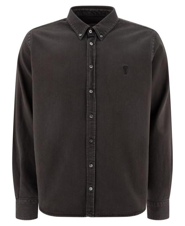 AMI Button-Down De Coeur Shirt USH060 CO0149 001