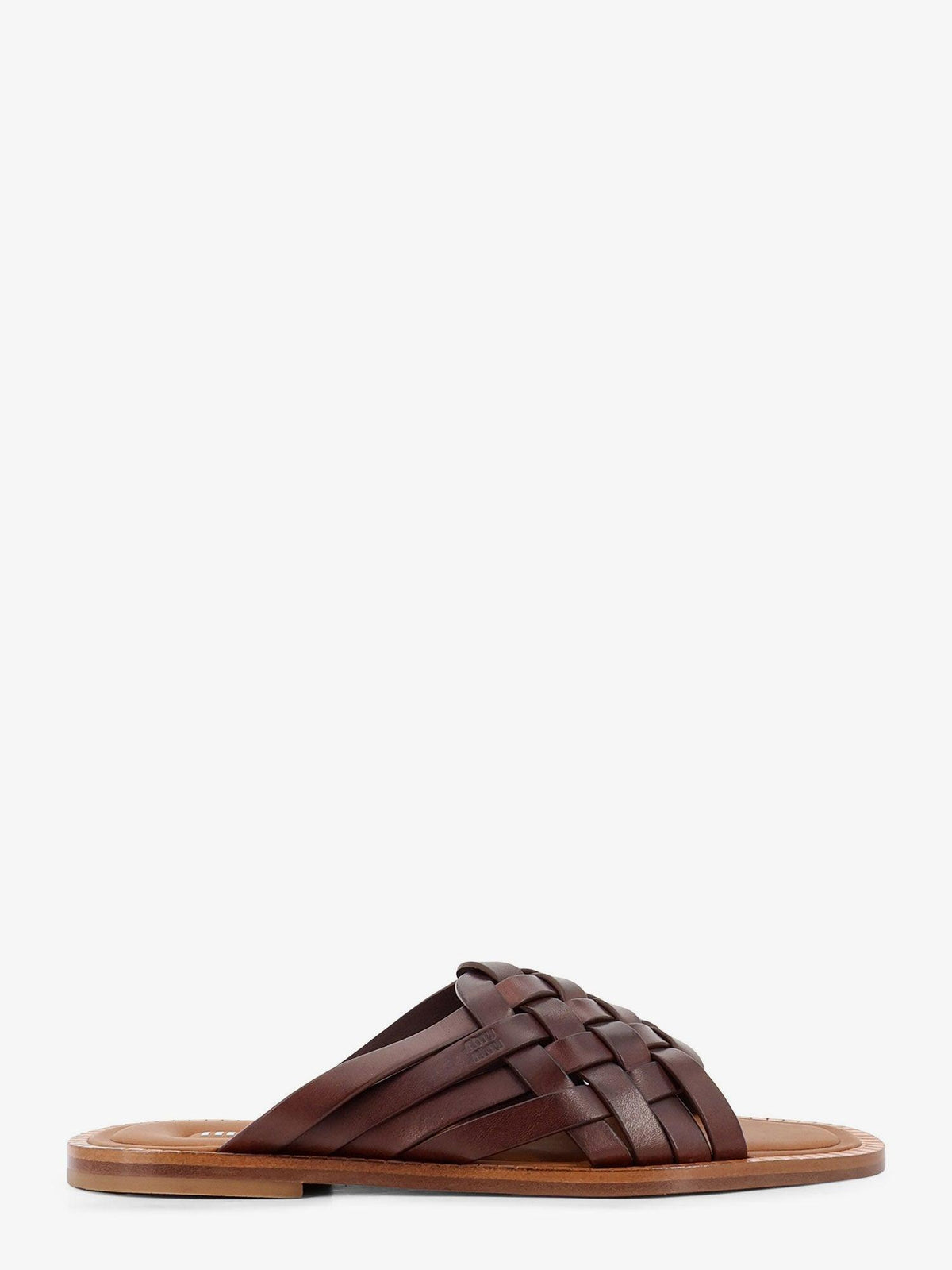 Miu Miu Leather Slide Sandals Black Women’s