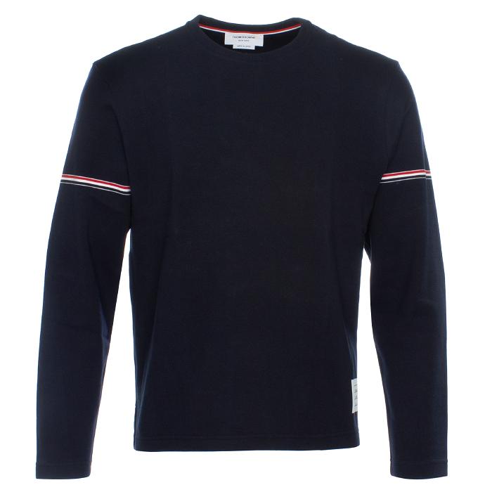 THOM BROWNE Cotton Rugby Long Sleeve T-Shirt Navy